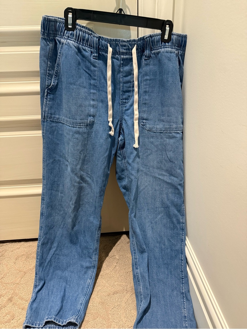 Gap Light Blue Drawstring Denim Joggers